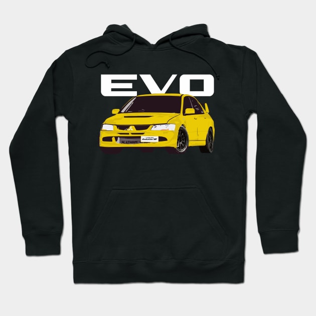 LIGHTNING YELLOW EVO 8 Hoodie by cowtown_cowboy